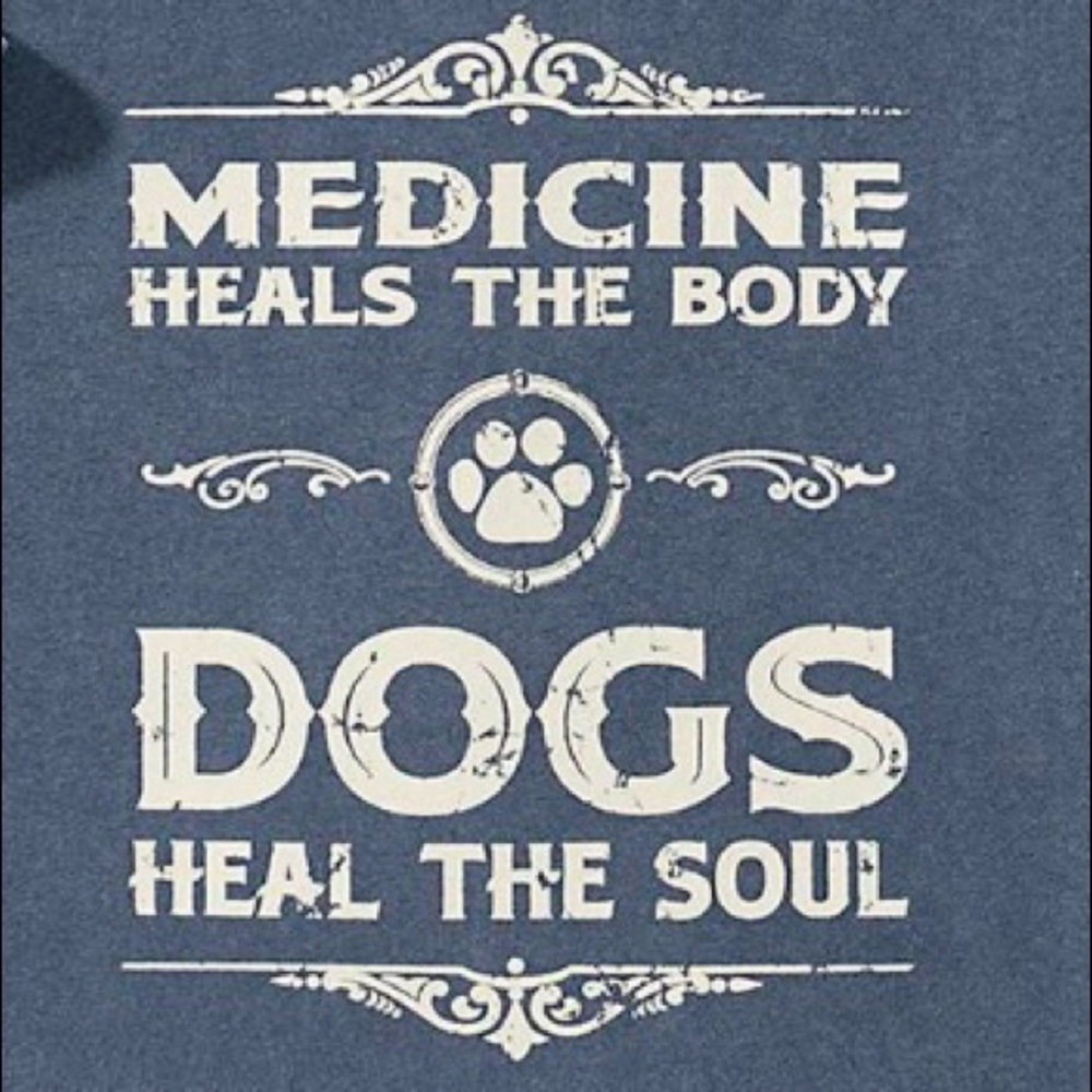 Dog Lovers - sweatshirt/hoodie: “Medicine heals the body, Dogs heal the soul” - Picture 2 of 8